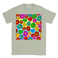 Matcha Pride lgbtq flowers and hearts seamless pattern Classic Tee - BundleAndBundleShop