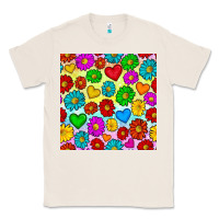 Natural Pride lgbtq flowers and hearts seamless pattern Classic Tee - BundleAndBundleShop