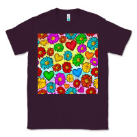 Plum Pride lgbtq flowers and hearts seamless pattern Classic Tee - BundleAndBundleShop