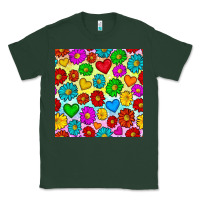 Sports Green Pride lgbtq flowers and hearts seamless pattern Classic Tee - BundleAndBundleShop