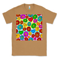 Toasted Coconut Pride lgbtq flowers and hearts seamless pattern Classic Tee - BundleAndBundleShop