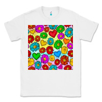 White Pride lgbtq flowers and hearts seamless pattern Classic Tee - BundleAndBundleShop