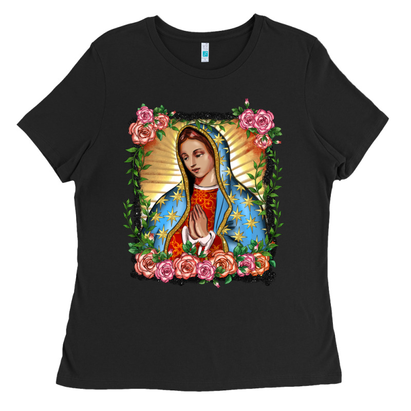 Lady Of Guadalupe Portrait Ladies Tee by BarkalooDesign | Teevron