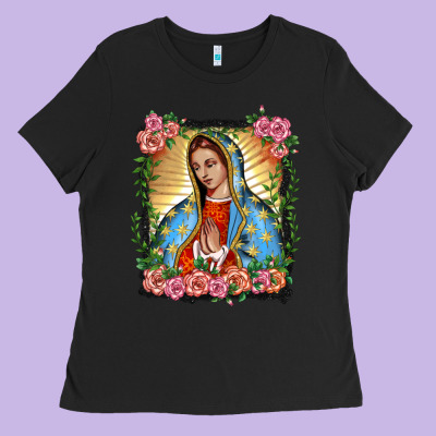 Lady Of Guadalupe Portrait Ladies Tee Designed By Barkaloodesign