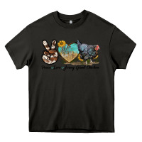 Asphalt Peace Love Jersey Giant Chicken Heavy Core Tee - LillyAllenDesigns