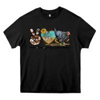 Black Peace Love Jersey Giant Chicken Heavy Core Tee - LillyAllenDesigns