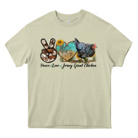 Mossy Peace Love Jersey Giant Chicken Heavy Core Tee - LillyAllenDesigns