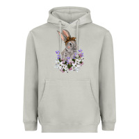 Moon Dust Easter Day Flowers bunny Heavyweight Hoodie - OliviaCreatesArt