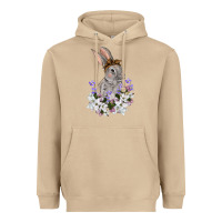Mushroom Easter Day Flowers bunny Heavyweight Hoodie - OliviaCreatesArt