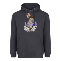 Smoke Easter Day Flowers bunny Heavyweight Hoodie - OliviaCreatesArt