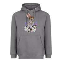Storm Easter Day Flowers bunny Heavyweight Hoodie - OliviaCreatesArt