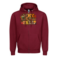 Burgundy why hello there fall Zipper Hoodie - CowGirlArtShop