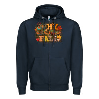 Navy why hello there fall Zipper Hoodie - CowGirlArtShop