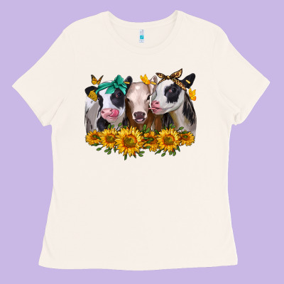 Sunflower Heifers Ladies Tee Designed By Jasminsmagicworld