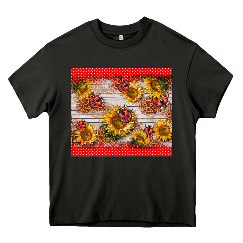 Ladybug Sunflower Heavy Core Tee by BarkalooDesign | Teevron