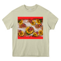 Mossy ladybug sunflower Heavy Core Tee - BarkalooDesign