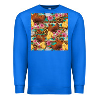 True Royal chicken and chicks with flowers seamless pattern Premium Sweatshirt - FaDigitalArtStudio