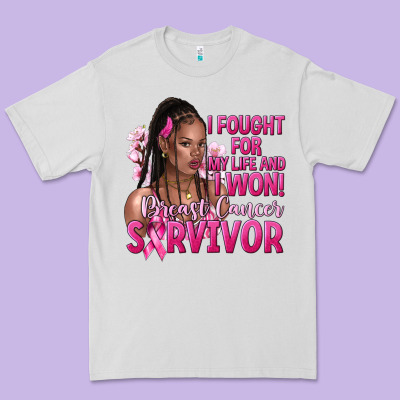 I Fought For My Life And I Won Afro Woman Premium Tee Designed By Nancycooperartshop