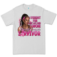 Dove Grey I fought for my life and i won afro woman Premium Tee - NancyCooperArtShop