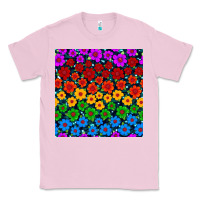 Bubblegum Pink Pride lgbtq flowers seamless pattern Classic Tee - BundleAndBundleShop