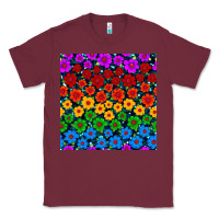 Burgundy Pride lgbtq flowers seamless pattern Classic Tee - BundleAndBundleShop