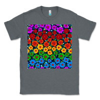 Charcoal Heather Pride lgbtq flowers seamless pattern Classic Tee - BundleAndBundleShop