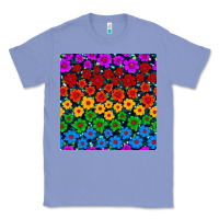 Colony Blue Pride lgbtq flowers seamless pattern Classic Tee - BundleAndBundleShop
