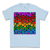 Dusty Blue Pride lgbtq flowers seamless pattern Classic Tee - BundleAndBundleShop