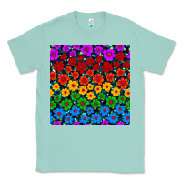 Seafoam Pride lgbtq flowers seamless pattern Classic Tee - BundleAndBundleShop