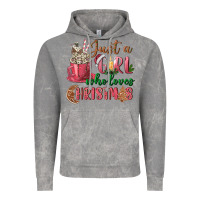 Cloud Rock Pink Just a girl who loves Christmas Vintage Hoodie - NancyCooperArtShop