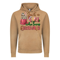 Vintage Camel Pink Just a girl who loves Christmas Vintage Hoodie - NancyCooperArtShop