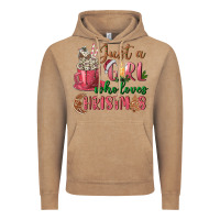 Vintage Coffee Pink Just a girl who loves Christmas Vintage Hoodie - NancyCooperArtShop