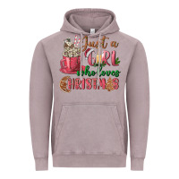 Vintage Zinc Pink Just a girl who loves Christmas Vintage Hoodie - NancyCooperArtShop