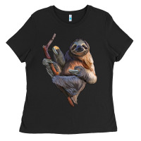 Black Sloth Ladies Tee - LillyAllenDesigns