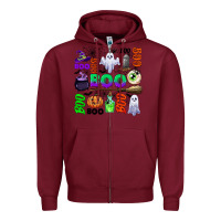 Burgundy boo halloween Zipper Hoodie - CowGirlArtShop