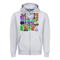 Heather Grey boo halloween Zipper Hoodie - CowGirlArtShop