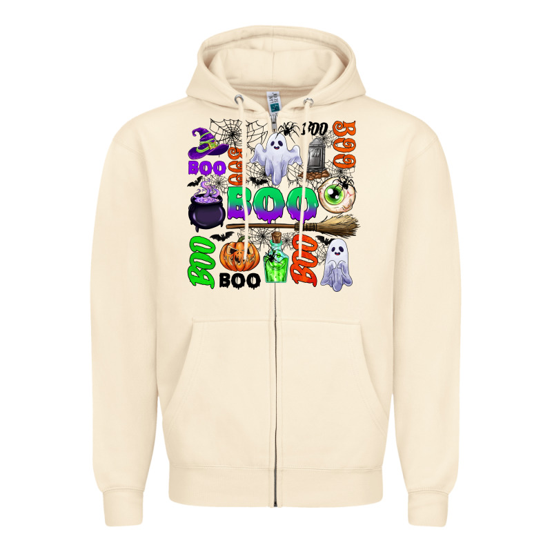 Boo Halloween Zipper Hoodie by CowGirlArtShop | Teevron