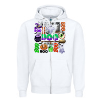 White boo halloween Zipper Hoodie - CowGirlArtShop