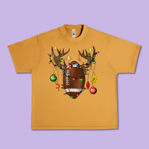 American Football Horn Christmas Urban Heavy Tee Designed By Bundleandbundleshop