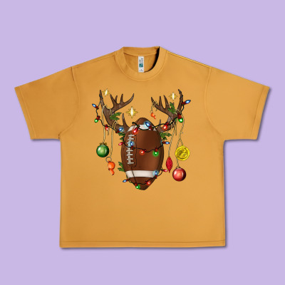 American Football Horn Christmas Urban Heavy Tee Designed By Bundleandbundleshop