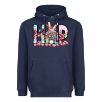 Navy Easter Day Hop bunny Heavyweight Hoodie - OliviaCreatesArt