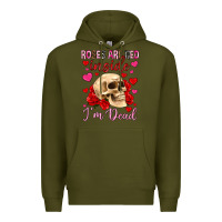 Army Green roses are red inside i m dead Premium Hoodie - OliviaCreatesArt