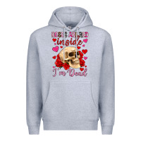 Heather Grey roses are red inside i m dead Premium Hoodie - OliviaCreatesArt