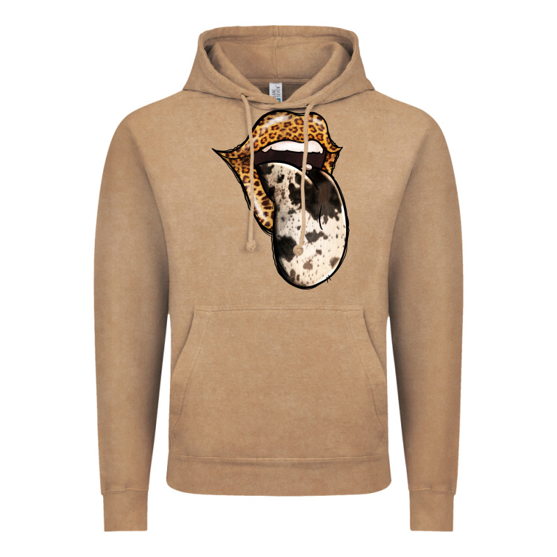 Western Leopard Cowhide Tongue Vintage Hoodie by Jasminsmagicworld | Teevron