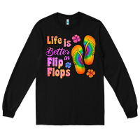 Black life is better in flip flops Long Sleeve Tee - Jasminsmagicworld