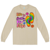 Mushroom life is better in flip flops Long Sleeve Tee - Jasminsmagicworld