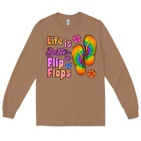 Toasted Coconut life is better in flip flops Long Sleeve Tee - Jasminsmagicworld