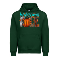 Forest Green Welcome Fall Urban Hoodie - CowhideDigitalArt