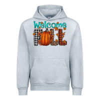 Heather Grey Welcome Fall Urban Hoodie - CowhideDigitalArt