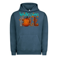 Pigment Midnight Navy Welcome Fall Urban Hoodie - CowhideDigitalArt